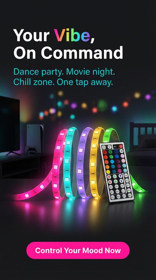 RGB LED Strip Lights - Smart App & Remote Control